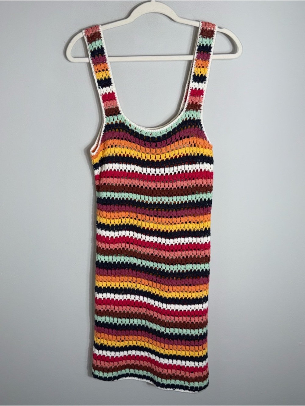 Marine Layer Fiona Crochet Dress-Multicolor-Sleeveless-Cotton Blend-Size Small